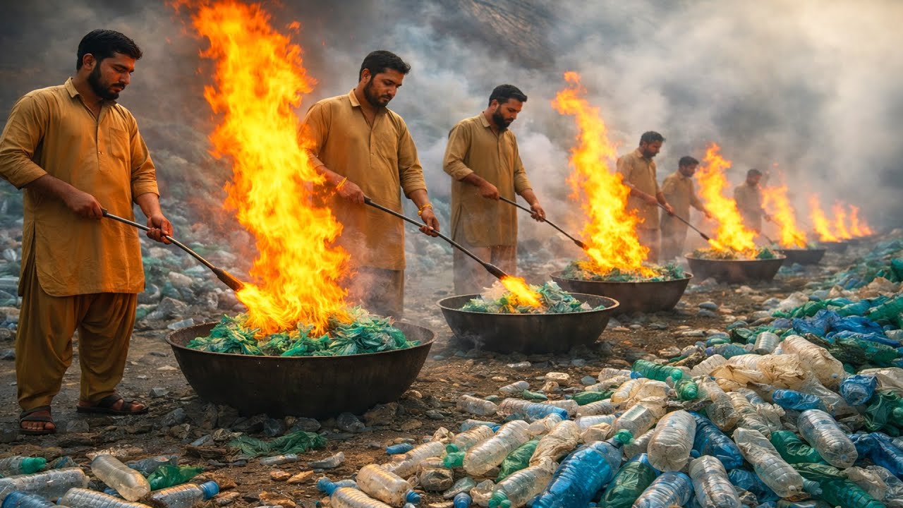 لن تصدق كيف تحوّل باكستان نفايات البلاستيك إلى كراسٍ تُستخدم يومياً