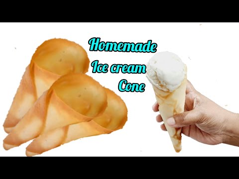 Homemade Ice Cream Cone Recipe | Easy Vanilla Ice cream Cone
