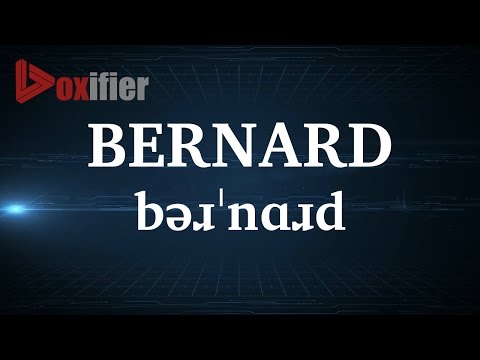 English Pronunciation of Bernard - Voxifier.com