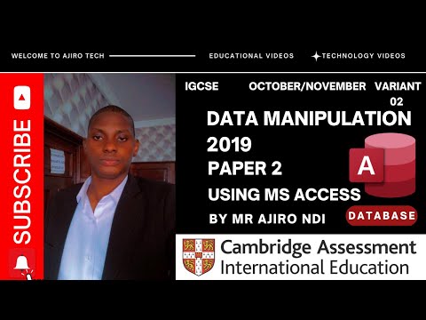 IGCSE ICT (0417/0983) Paper 2 Data Manipulation (Database) October November 2019 Variant 02