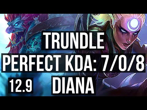 TRUNDLE vs DIANA (JNG) | 7/0/8, Godlike, Rank 11 Trundle | EUW Challenger | 12.9
