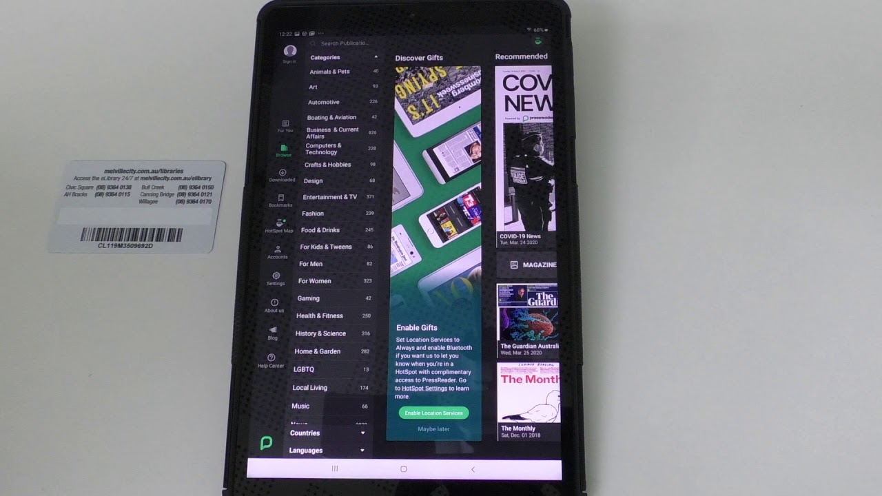 How to access Pressreader Android
