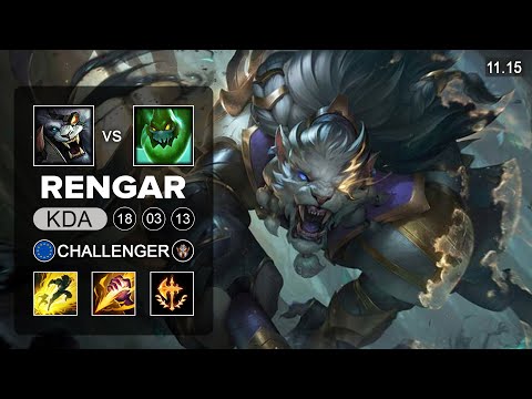 Rengar Jungle vs Zac - EUW Challenger Patch 11.15