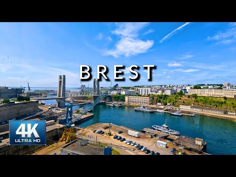 [4K]☀️Brest, Western City Center Sunny Walk 2023 (France) | HDR 60fps