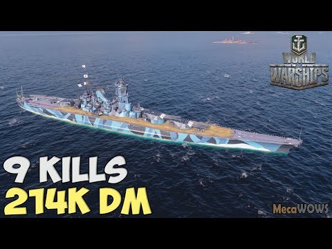 World of WarShips | Musashi | 9 KILLS | 214K Damage - Replay Gameplay 4K 60 fps