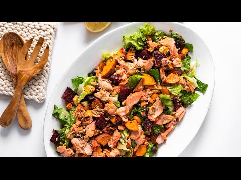 Roasted Vegetable and Salmon Salad