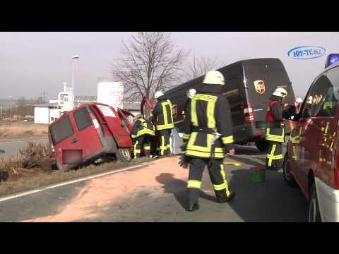 Schwerer Frontalzusammenstoß in Beiersdorf bei Fraureuth (Sachsen) 03.03.2012
