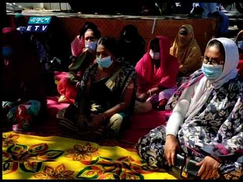 মুন্সীগঞ্জের ধলেশ^রী নদী ভাঙন রোধে মানববন্ধন