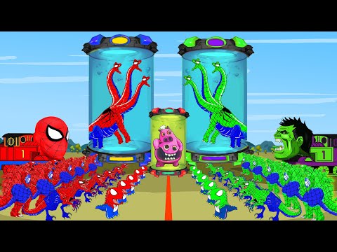 BRACHIOSAURUS DINOSAURS vs Garten of Banban, T-REX,HULK, SPIDERMAN: Who Is The King Of Monsters?