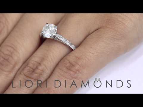 ER - 0935 - 2.05 Carat I-I1 GIA Certified Round Diamond Engagement Ring 18k Vintage Style