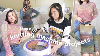 how to knit a sweater & dress in one day | quick knitting machine projects