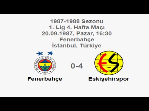 Fenerbahçe 0-4 Eskişehirspor [HD] 20.09.1987 - 1987-1988 Turkish 1st League Matchday 4