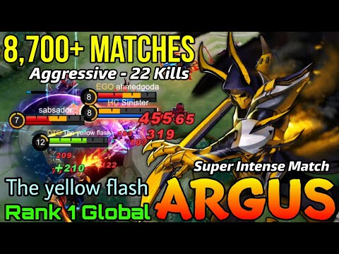 Aggressive 22 Kills Argus 8,700+ Matches! - Top 1 Global Argus by The yellow flash - Mobile Legends