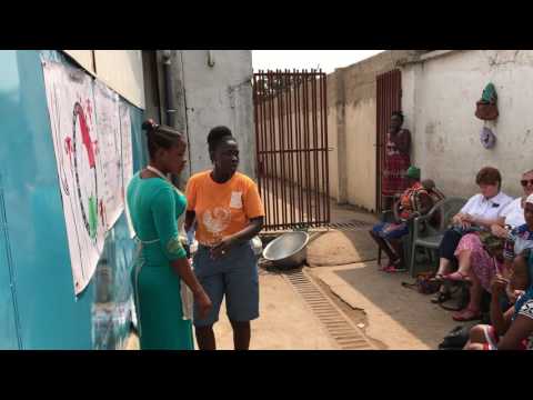 Bernice teaching in Makola Market, Accra Ghana III February 2017