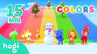 [XMAS✨] Learn Colors with Christmas Slide ｜15 min｜Learn Colors for Kids | Christmas Hogi &amp; Pinkfong