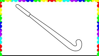 How to draw a Hockey Stick step by step for beginners
