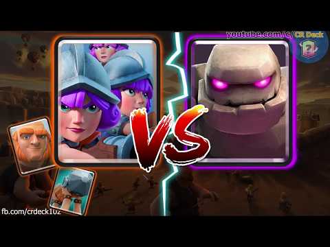 Three Musketeers vs Golem Deck 🍀🍀🍀 Three Musketeers Giant Ram Bait vs Golem Deck