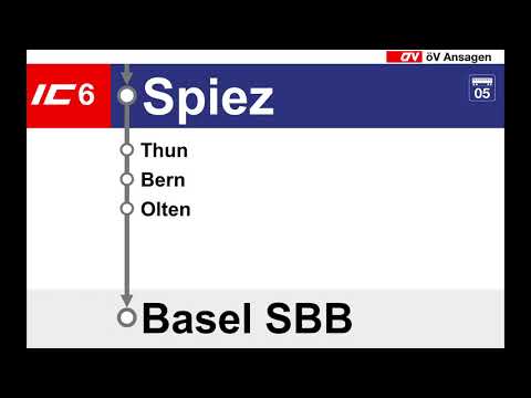 SBB Ansagen - IC 6 Brig – Bern – Basel SBB