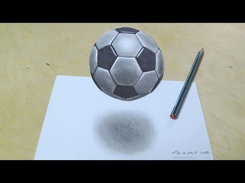 How to Draw Soccer Football - Drawing 3d Floating Soccer ...