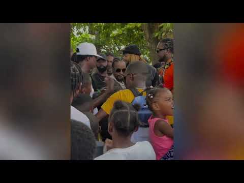 POPCAAN, 10TIK & Tarrus Riley  surprise the kids AT Popcaan OFF TO SCHOOL TREAT