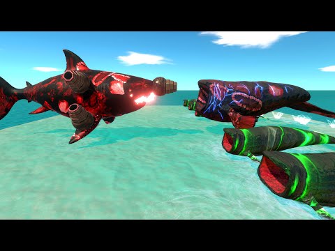 Aquatics Battle - Laser Megalodon VS The Bloop - Animal Revolt Battle Simulator