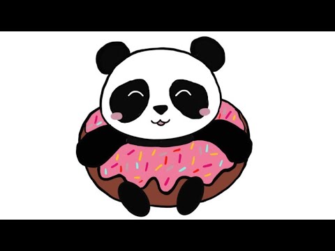 How to draw a cute Panda Donut easy