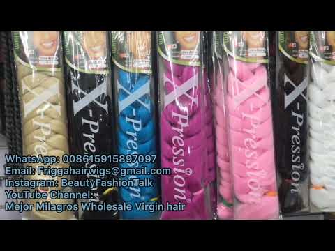 Some Hair Shops buy Good Quality Braiding, colorful X-Pression,  If Not busy can ship fast