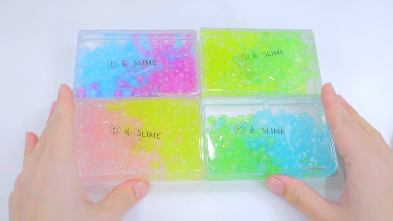 【ASMR】4種類のキャンディスライム Candy Crunchy Slime【音フェチ】