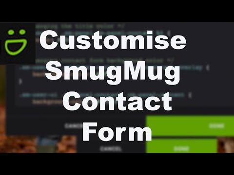 How to Customise SmugMug Contact Form - Change Photo, Cover Photo Email Address & Colour of the form