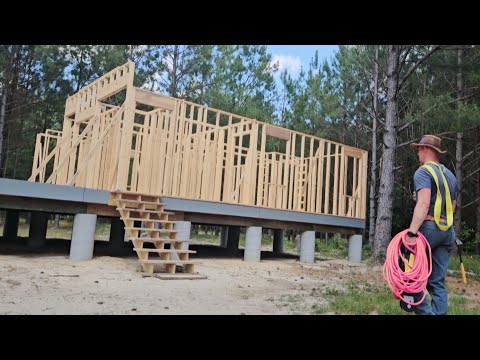 Work Smarter, Not Harder: Raising HEAVY Walls With Pulleys | Building Our Off-Grid House (BY HAND)