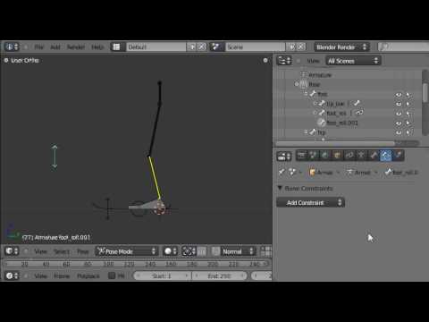 Tob's Blender 2.5 Foot Rigging Tutorial 6/10 Knee Control