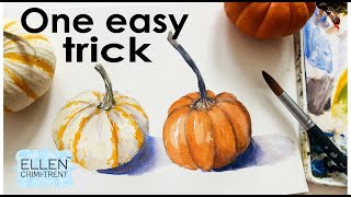 EASy trick to create realistic watercolor pumpkins