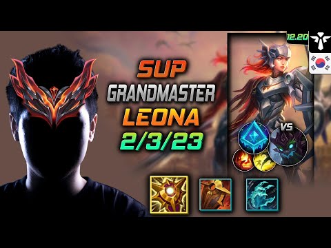 천상계 서폿 레오나 템트리 룬 솔라리 빙결 - GrandMaster Leona Support vs Maokai - 롤 KR 12.20