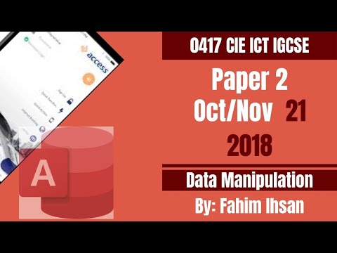 IGCSE ICT 0417/P21/2018 October November Database