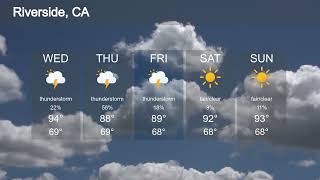 Weather Forecast: Sunny with Showers in Riverside, CA