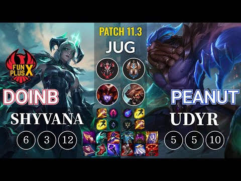 FPX Doinb Shyvana vs Peanut Udyr Jungle - KR Patch 11.3