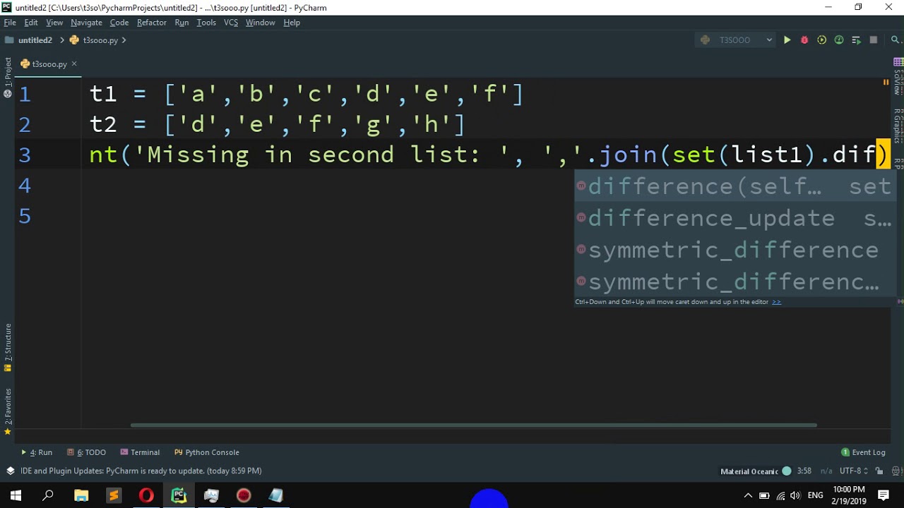 How to Find missing and additional values in two lists in Python