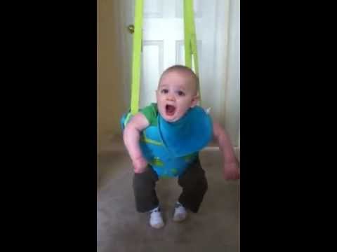 Funny Baby Bounces into a Wall