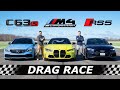 2021 BMW M4 Competition vs Audi RS5 vs Mercedes-AMG C63S  // DRAG & ROLL RACE