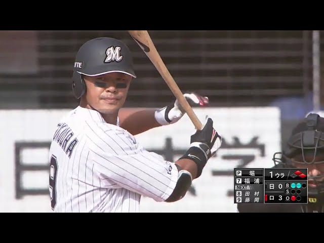 【1回裏】「俺達の」マリーンズ・福浦が引退試合の第1打席へ!! 2019/9/23 M-F