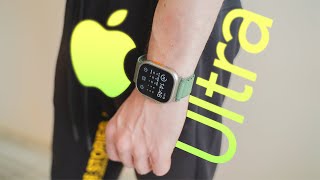 Apple Watch Ultra GPS + Cellular 49mm Titanium Case with Green Alpine Loop - Medium (MQEW3/MQFN3) - відео 2