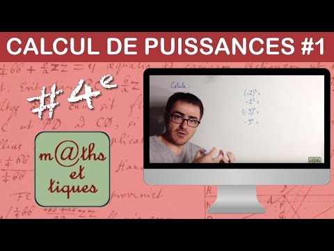 Calculer les puissances avec les nombres relatifs - Quatrième