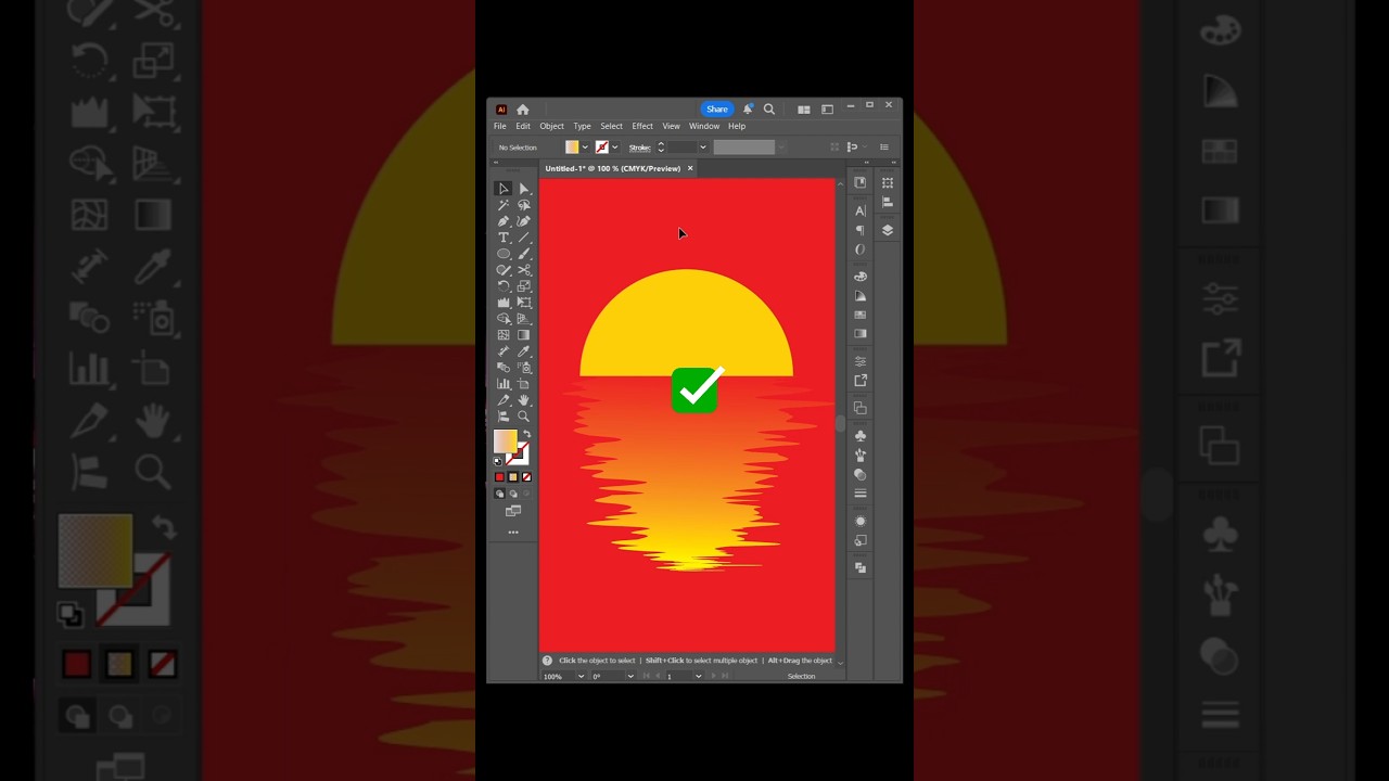 Adobe illustrator tips - Create Sunset Reflection Effect| illustrator tutorial tips
