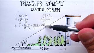 Triangles: Special Right Triangles 30-60-90 (Example Problem)