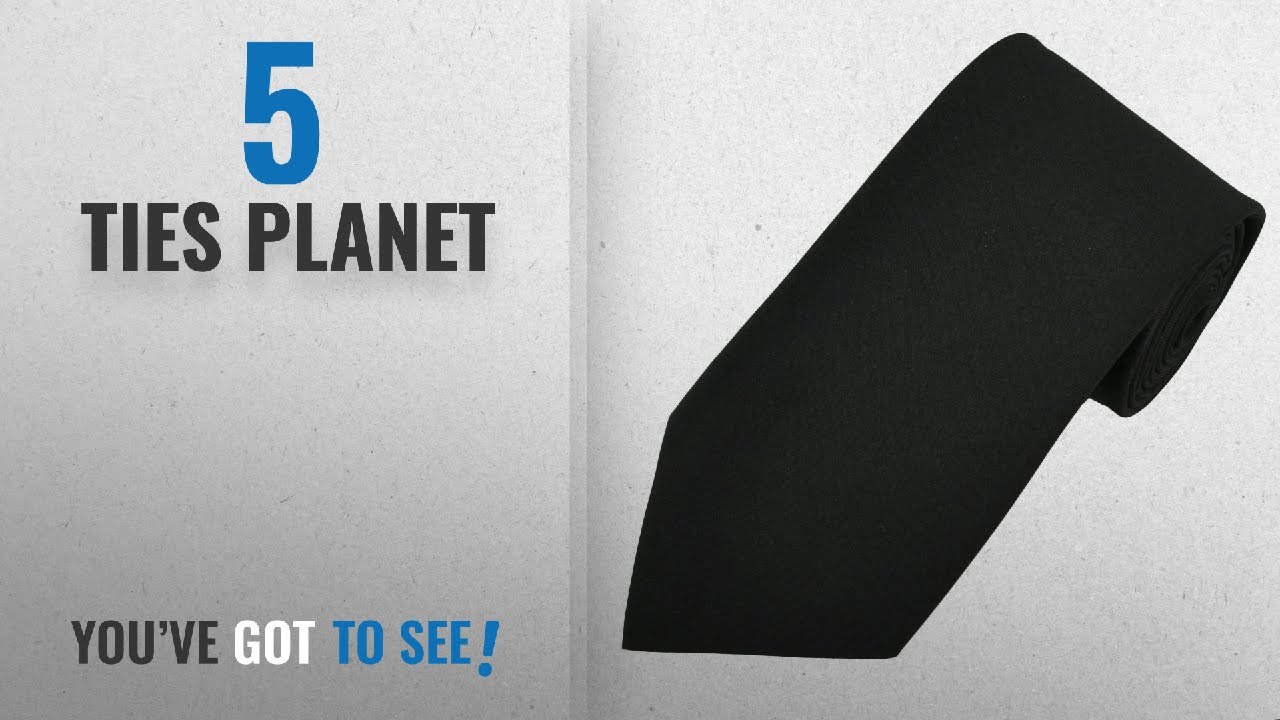 Top 10 Ties Planet [2018]: Plain Black Matte Finish Men's Tie