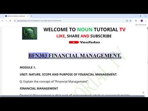 BFN303 FINANCIAL MANAGEMENT SUMMARY, COMPLETE SECTION.