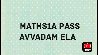 inter 1st year maths 1a pass avvadam ela