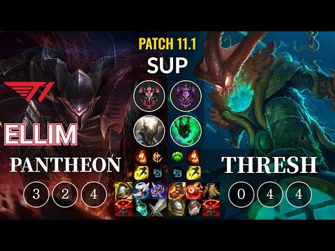 T1 Ellim Pantheon vs Thresh Sup - KR Patch 11.1