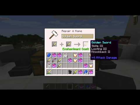 Minecraft 1.8 Enchantment Book Tutorial (How to use books and anvils)