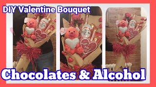 How to make🍫 A Chocolate Bouquet Alcohol 🍺Gift Candy🍭🍬 Valentines Wrapping  (2021) Simple Tutorial